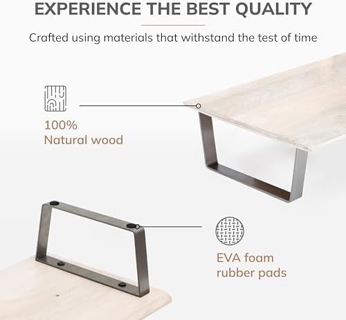 Anji Mountain Monitor Stand for Desk - Desktop Organizer & Laptop Riser, Ergonomic Monitor Riser, Space-Saving, Durable,