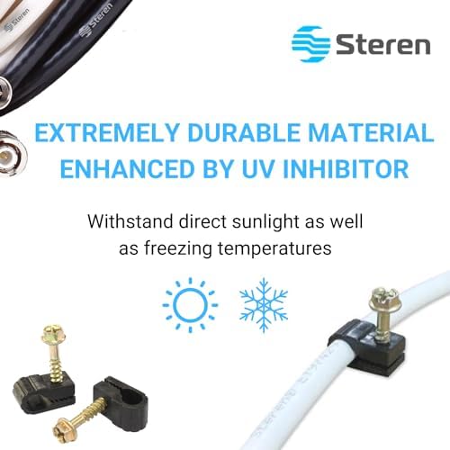 STEREN Coaxial Cable Clips - Cable Holder - Wire Clips - Siding Clips For Hanging - Cord Holder For Desk - Cable Clamps 