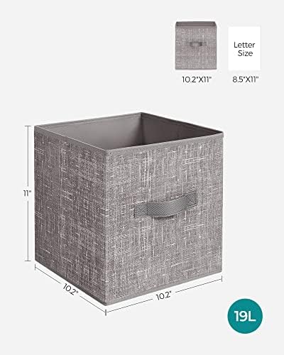 SONGMICS Storage Cubes, Set of 6, 11-Inch Foldable Closet Organizers