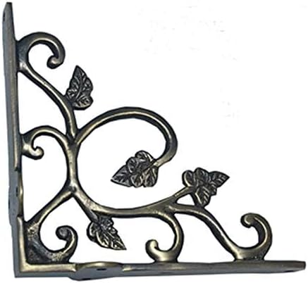 Adonai Hardware "Meshezaheel" Brass Decorative Shelf Bracket (Supplied as 2 Pieces per Pack) - Antique Brass