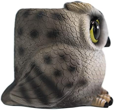 Ebros Tools Of Wisdom Whimsical Great Horned Owl Owlet Baby Stationery Make Up Brush Holder Statue Fantasy Nocturnal Chibi Owls Themed Organizer Office Desktop Pen Pencil Figurine