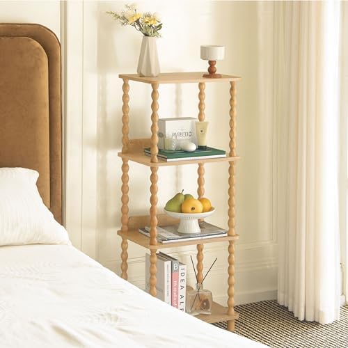 Fultyle Bookshelf, 4-Tier Wooden Bookcase with Open Shelves, Modern Book Shelf for Small Spaces, Bedroom, Living Room an