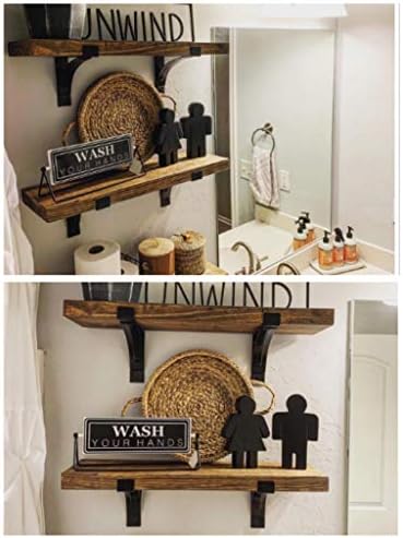 Heavy Duty Shelf Brackets, 8 Inch 6-Pack Exquisite Shelf Brackets, Strong Support Mental L Brackets Heavy Duty Floating 