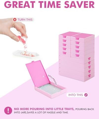 2-in-1 Diamond Art Storage Containers,Anti-static Diamond Art Trays With Lids Diamond Art Accessories, Diamond Painting 