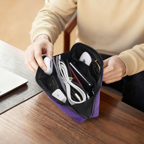 simtoper Electronic Organizer Travel Case – Waterproof Cable Bag for Cord, Charger, Hard Disk, Power Bank – Small Tech S