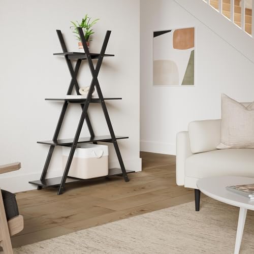 ZENY 4-Tier Bookshelf A Frame Bookcase, Home and Office Organizer, Storage and Display Rack