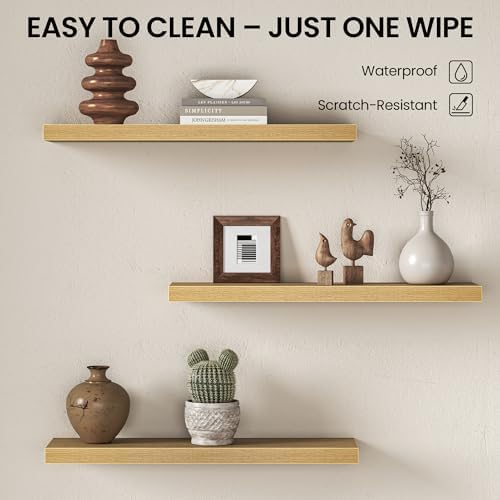 Fun Memories Floating Shelves for Wall 30 Inch, Set of 2 – Wall-Mounted Storage & Display Shelf with Invisible Bracket, 