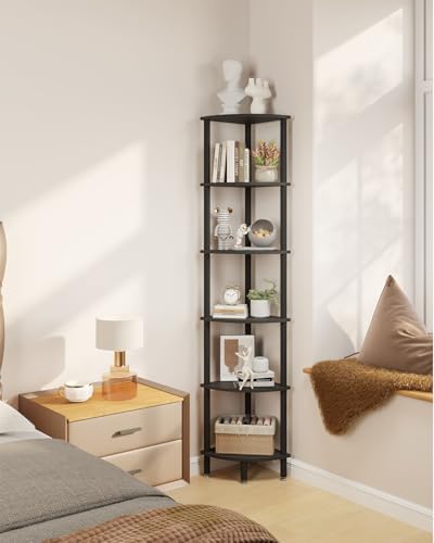 IBUYKE 6 Tier Corner Shelf Stand,Industrial Corner Display Rack WBC011B