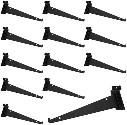10 Inch Slatwall Shelf Bracket, Slatwall Accessories, Heavy Duty Slat Wall Shelf Bracket with Lip for Garage and Retail 