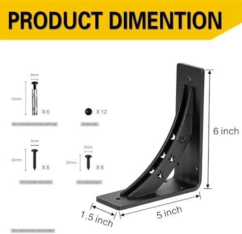 Heavy Duty Shelf Brackets，max Load 900 LBS,Premium Alloy Metal Mantel Brackets , (Set of 2) Fireplace Mantel Brackets - 