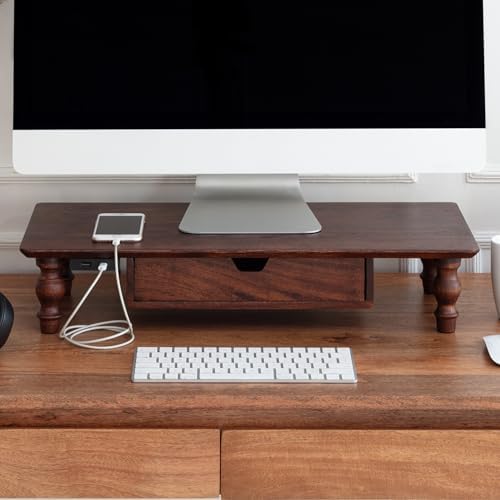Anji Mountain Monitor Stand for Desk - Desktop Organizer & Laptop Riser, Ergonomic Monitor Riser, Space-Saving, Durable,