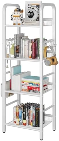 YMYNY 4 Tier Bookshelf, Freestanding Bookcase for Living Room, Bedroom, Home Office, Multi-Functional Storage Rack Organ
