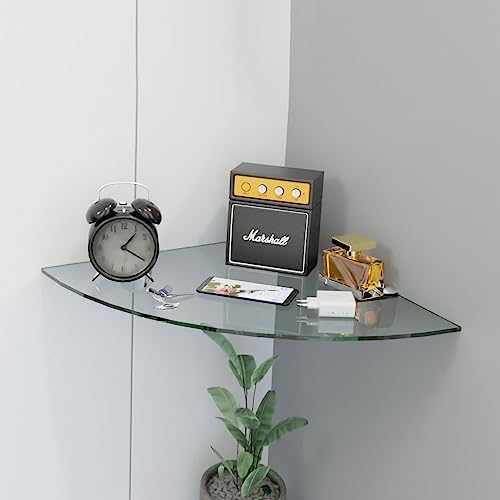 Fab Glass and Mirror Corner Glass Shelf, 6" x 6", Clear