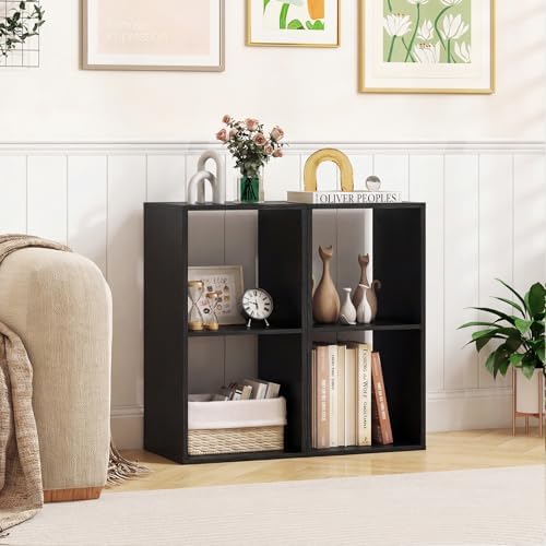 Tangkula 2-Cube Bookcase, 3-Tier Bookshelf with Open Compartments, Freestanding Cube Storage Organizer with Anti-Topplin