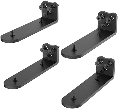 6Inch Black Heavy Duty Floating Shelf Bracket 4 Pack 3-Hole Mount