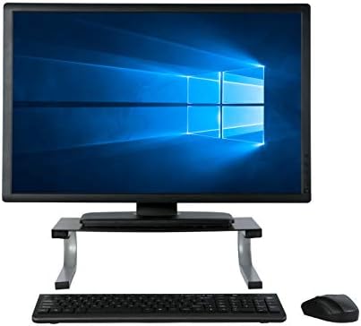 Allsop Redmond Monitor Stand, Holds 40 lbs with Keyboard Storage Space - Black (29248)