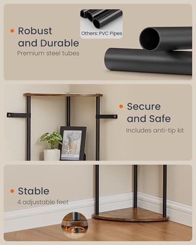 SONGMICS HOME 5-Tier Corner Shelf, Toolless Assembly