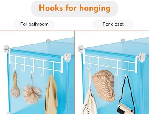 Portable Closet 6 Cube Closet Organizer and Storage Shelf Bookcase with Metal Hammer, Organizer Cabinet for Kids, Bedroo