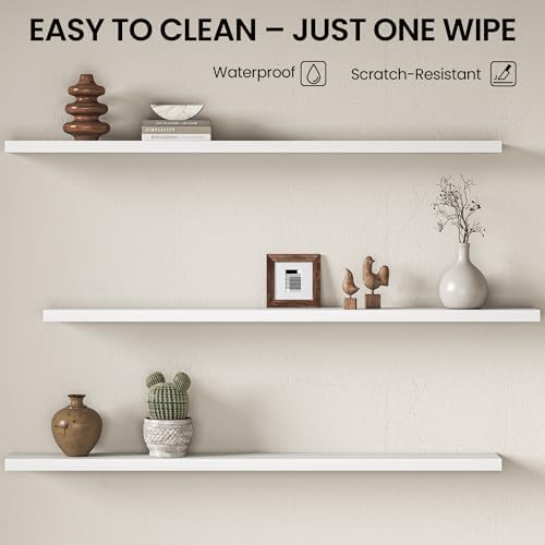 Fun Memories Floating Shelves for Wall 67 Inch, Set of 1 – Wall-Mounted Storage & Display Shelf with Invisible Bracket, 