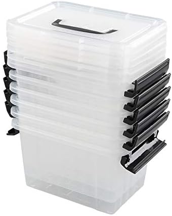 Farmoon 3.5 Quart Clear Storage Bin, Small Plastic Container Box, 6 Pack