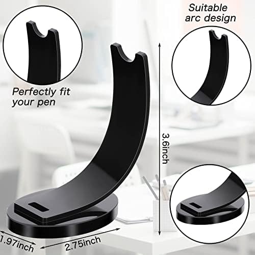 Spakon 2 Pcs Acrylic Pen Display Stand Holder for Desk, Black
