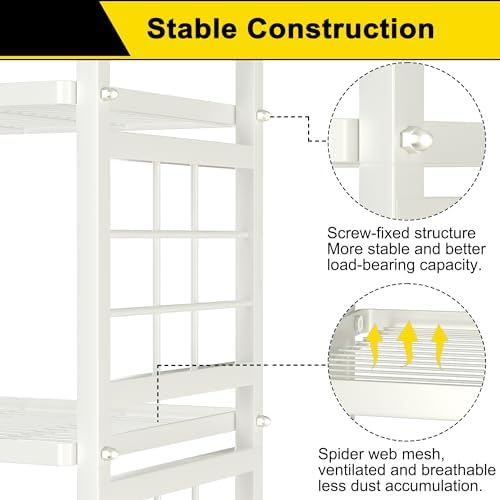 GIOTORENT 6-Wire Garage Shelving Storage Shelves, Metal Shelving Unit Pantry Rack, Kitchen Storage Adjustable Shelf 900L