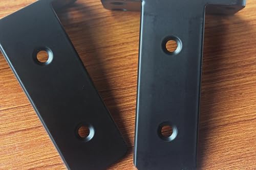 16 Pack - 4 inch Black Hidden L Shelf Bracket (1/5 Inch Thicked) Iron Floating Shelf Brackets Rustic Industrial Metal Br
