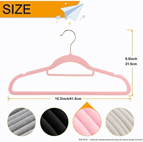 50+10 Pack Non-Slip Velvet Hangers Suit Clothes Hanger Space Saving Hangers 15~20LBS Heavy Duty Hangers 16.5inch