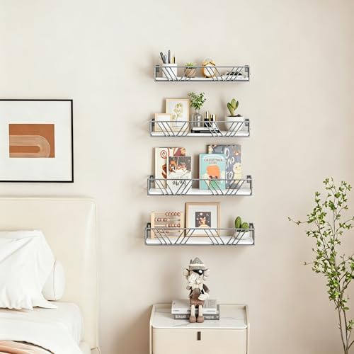 Amaoot Floating Shelves for Wall Set of 4, Wall Shelf Wood Floating Shelf