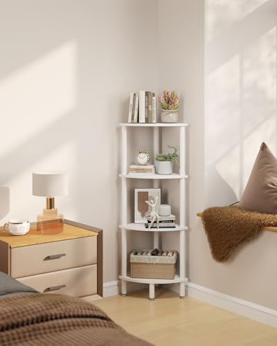 IBUYKE 4 Tier Corner Shelf Stand,Industrial Corner Display Rack WBC014W