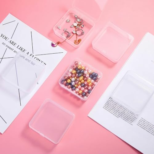 Jetec 18 Pieces Small Clear Plastic Storage Box, 3.3 x 3.3 x 1.1 Inch