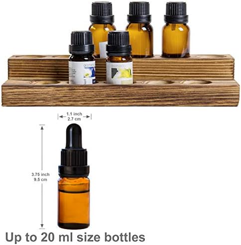 MyGift 8.5 Inch Burnt Wood Essential Oil Holder, 2 Tier Rack, Holds 11