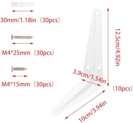 Lilaly 10 Pack Shelf Brackets 5 Inch Shelf Bracket, Heavy Duty L Brackets for Shelves for Hanging Floating Shelves Brack