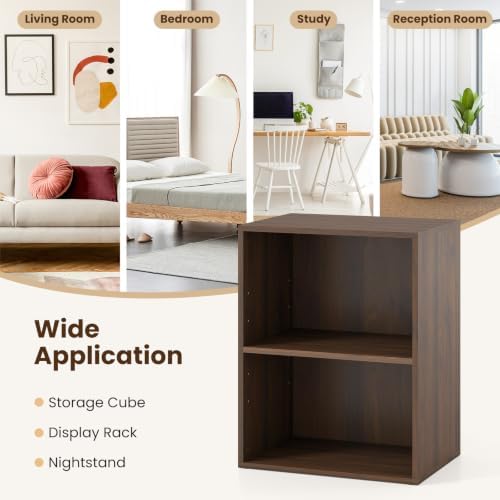 GIANTEX 2-Cube Bookshelf, 2-Layer Storage Shelf Bookcase