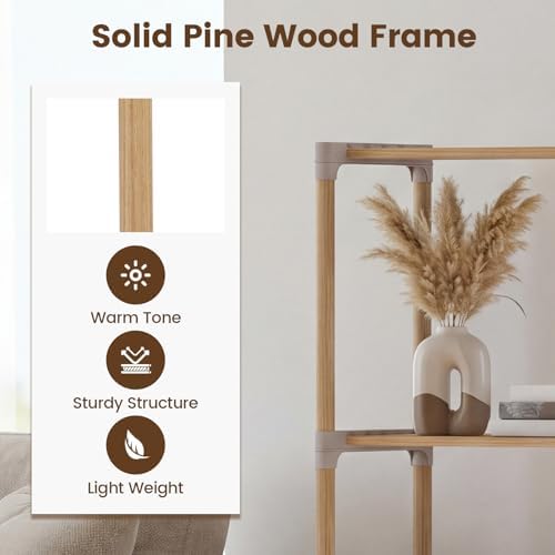 Tangkula 5-Tier Solid Wood Bookshelf, Pine Wood Bookcase with Open Shelves, Floor Standing Storage Organizer, Multi-Func