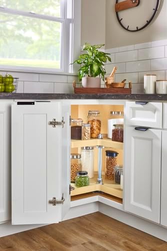 REV-A-SHELF Polymer Kidney-Shaped 1-Shelf Lazy Susan Shelf for Corner Base Cabinets (No Post Included)