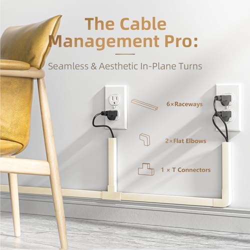 Delamu Beige Cord Hider, 85in Cord Covers for Wires on Wall, One-Cord Cable Hider, Wire Hiders Wire Covers for TV Cords 