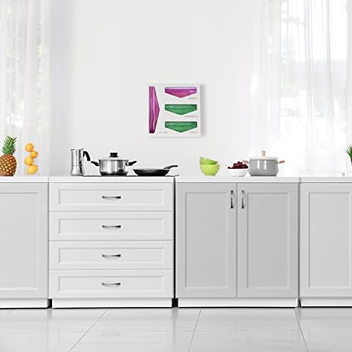 Bamboo Bag Storage Organizer for Kitchen Drawer, Baggie organizer, Compatible with Gallon, Quart, Sandwich and Snack Var