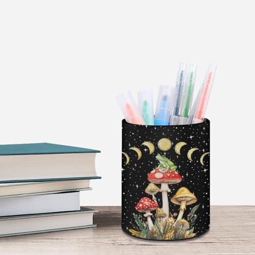 Mushroom Frog Pen Holder Pencil Cup for Desk Organizer