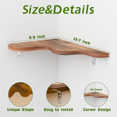 Cute Cloud Shelves, Wavy Floating Corner Shelf, Cloud Corner Wall Shelves with Brackets, Cute Wall Shelves for Nursery D
