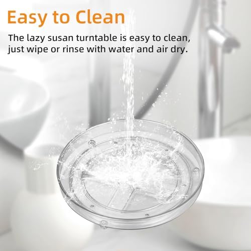 Clear Lazy Susan Organizer, 11 Inch Lazy Susan Turntable for Cabinet, Refrigerator, Pantry Organization and Storage for 