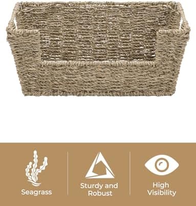 StorageWorks Pantry Baskets for Organizing, Storage Baskets, Seagrass