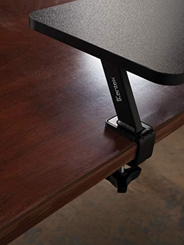 Kantek Ergonomic Mounted Computer Monitor Riser Stand, Floating Desk Shelf, Clamp On Base, 25.6" X 10.2" X 5.1", Black