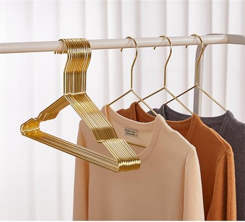 17 Inch Metal Clothes Hanger 20 Pack, 4.0mm Heavy Duty Garment Hanger （Gold）