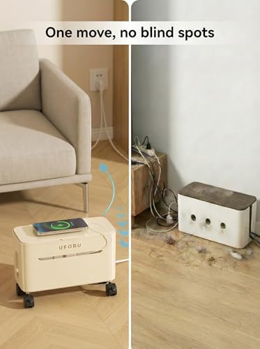 2-Tier Rolling Cable Management Box with Wheels (Large) – Mobile Power Strip Hider & Cord Organizer – Under Desk Wire Co