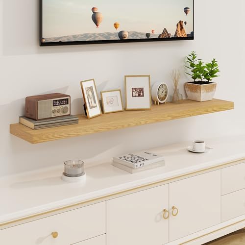 Fun Memories Floating Shelves 55 Inch Long, 8 Deep Floating Shelves for Wall, Large 55 x 8 Display Shelves for Living Ro
