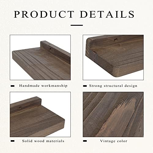 Freezing point Floating Shelf for Wall Set of 2 Natural Wood 23Inch Wall Shelves Decor Plant Display Collectibles Mounte