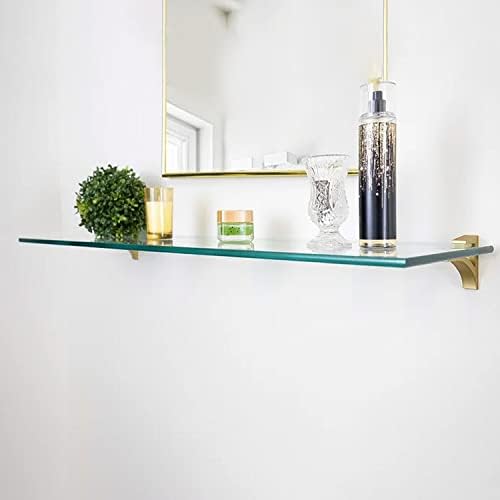 Fab Glass and Mirror Rectangle Glass Shelf, 10" X 24", Clear