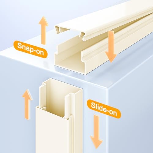 Delamu 157in Cord Hider, Cord Cover Wall Cable Management, Paintable Wire Cover for Cords, Cable Hider Raceway Kit, Cabl
