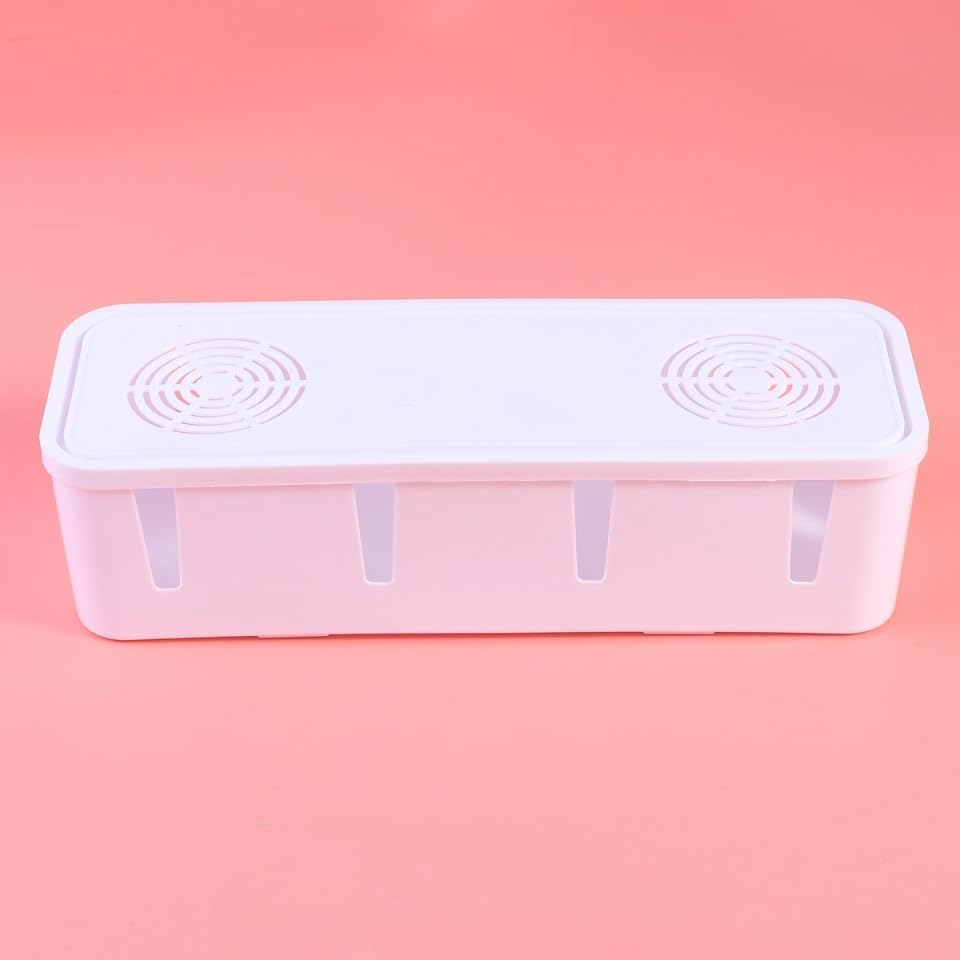 Cabilock Plug Socket Safety Box Cable Organizer with Childproof Cover Cord Storage Box 10.43X3.74X2.75 Inch Wire Managem